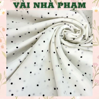 COTTON LỤA HỌA TIẾT BI NHỎ NỀN TRẮNG-KHỔ 1.5M-VẢI NHÀ PHẠM