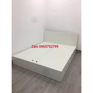 Giường ngủ Trắng gỗ MDF Có Ngăn Kéo - hỗ trợ lắp đặt Hà Nội