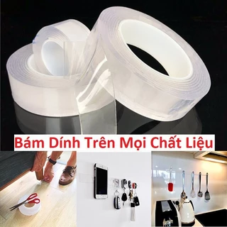 [FREESHIP] Băng Keo Nano 2 Mặt Siêu Dính Trong Suốt Dày 3mm, Chất Liệu Acrylic Dán Mọi Vật Dụng.