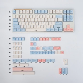 Bộ nút bàn phím cơ | Keycap Cherry Summer Romantic | Keycap Blue Pink PBT Dyesub