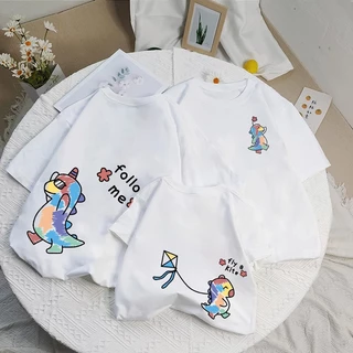 Áo gia đình Familylove - đồ gia đình họa tiết khủng long FLY E KITE đáng yêu chất liệu cotton 100% cao cấp