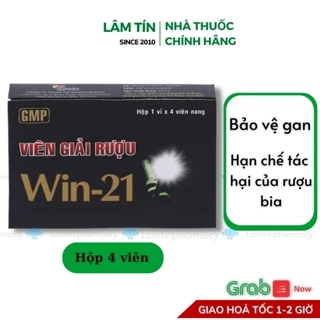 VIÊN GIẢI RƯỢU WIN 21 - ASIAPHARMACY - Hộp/14 vỉ/ 4 viên