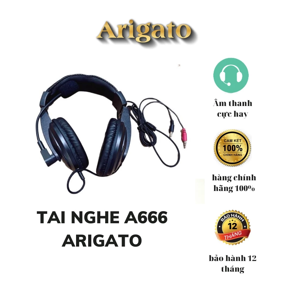 Tai nghe máy tính có Mic cao cấp A666, Có hộp, âm thanh trong trẻo-Học Online ,Nghe nhạc...