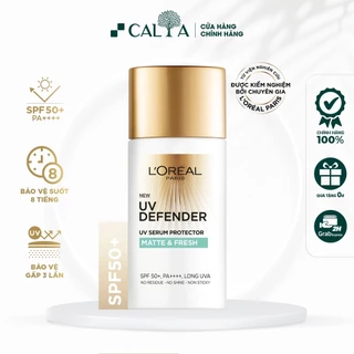 Kem Chống Nắng L'oreal Xanh Lá Kiềm Dầu, Giúp Da Thoáng Mịn - UV Defender Serum Matte & Fresh SPF50+, PA++++ 50ml