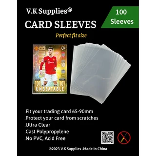 Gói 100 sleeve Bảo vệ thẻ Pokemon/ Yugioh/ Soccer V.K Supplies®