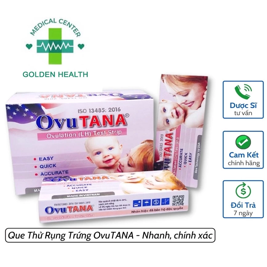 Que thử rụng trứng Ovutana Hộp 12 que nhanh, chính xác