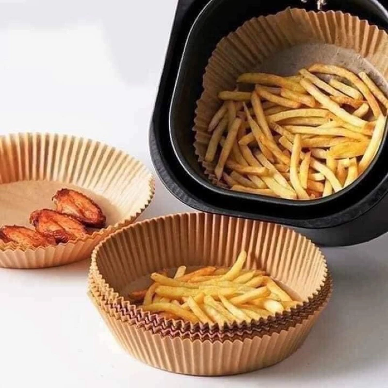 Set giấy nến nâu lót nồi chiên không dầu