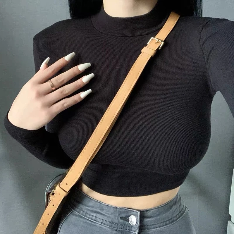 ÁO CỔ CAO CROPTOP TAY DÀI