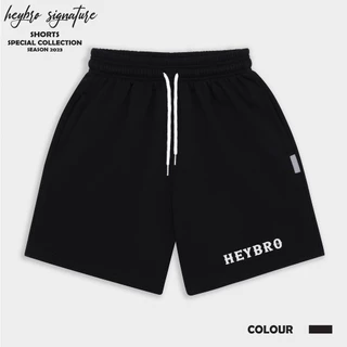 Quần short đùi nam nữ local brand HEYBRO vải nỉ chân cua nhiều màu Basic