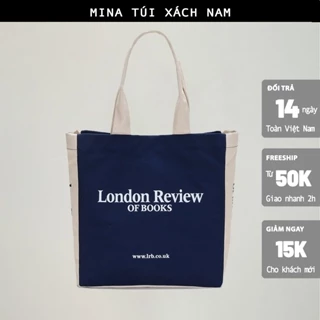 Túi tote vải nam thời trang tote canvas giỏ đeo vai phong cách dung tích lớn đựng tài liệu sách vở MINA