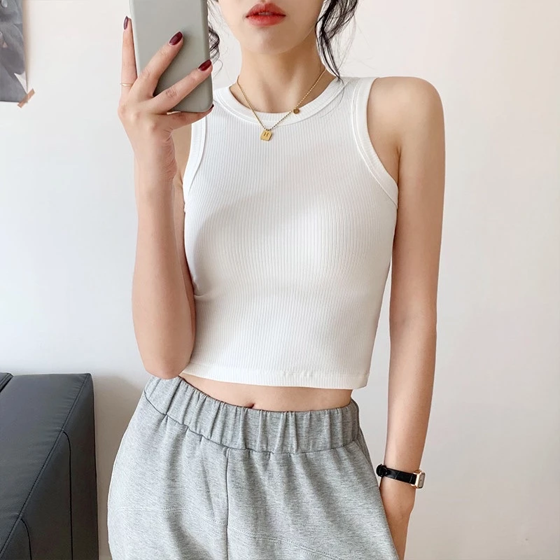 Áo croptop ba lỗ sát nách nữ trơn ôm body chất thun tăm mềm mát mã AC07