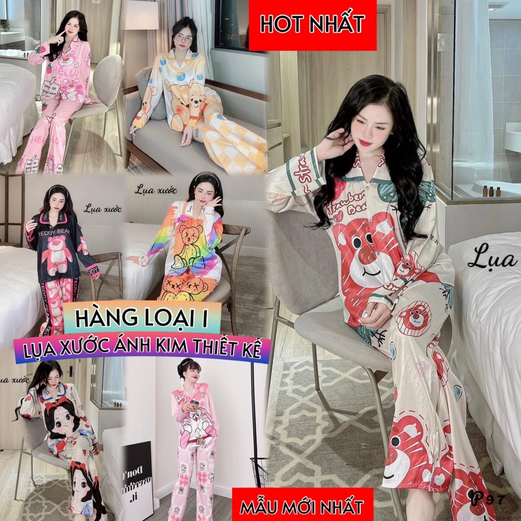 pijama tay dài lụa xước thiết kế cao cấp hot trend , đồ bộ nữ hot nhất hiện nay nhiều mẫu, pijama nữ giá rẻ tận xưởng