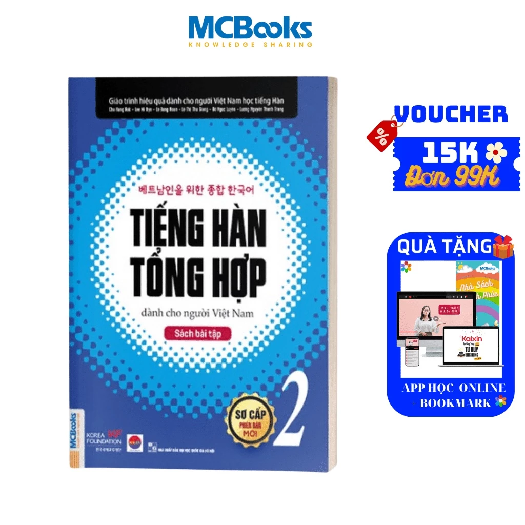 Sách Bài Tập Tiếng Hàn Tổng Hợp Dành Cho Người Việt Nam Sơ Cấp 2 - Có Giải Đáp Chi Tiết