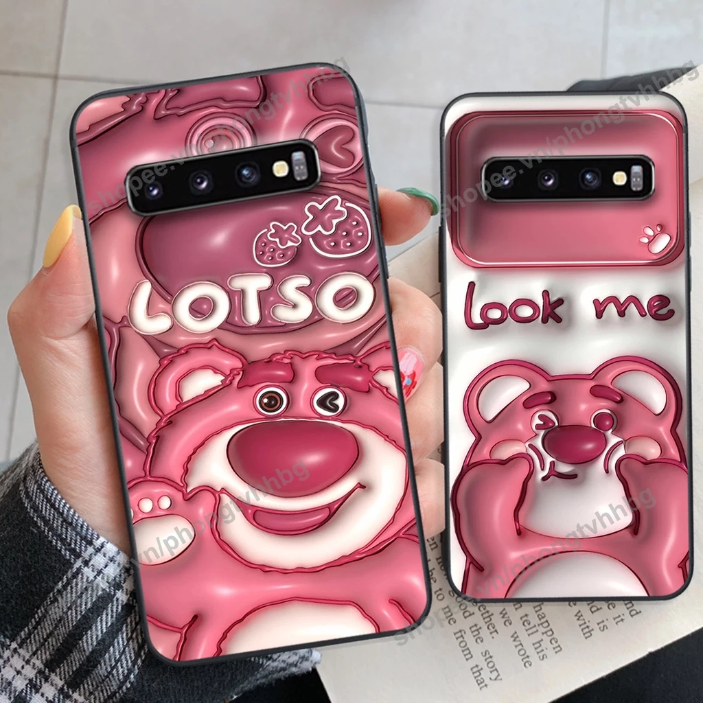 Ốp lưng Samsung S10 / S10 5G / S10 Plus / S10+ / S10e GẤU DÂU LOTSTO cực hot hit, mẫu hot cute rẻ cực đẹp