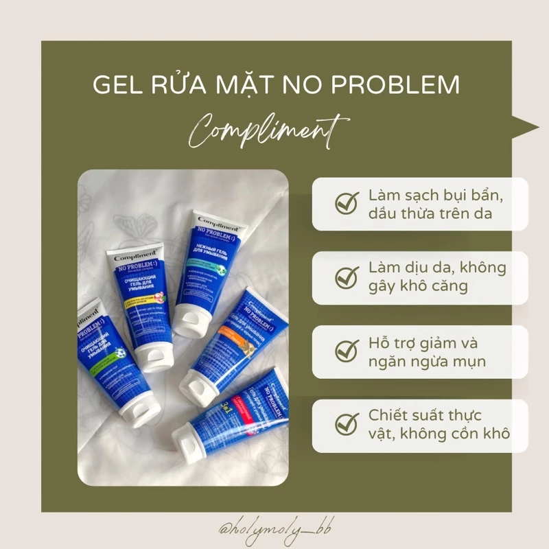 Gel Rửa Mặt Compliment No Problem làm sạch da, giảm mụn