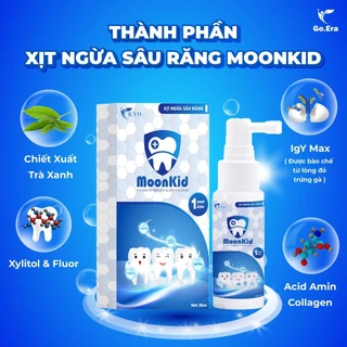 Xịt chống sâu răng Moonkid cho bé từ 1 tuổi giúp làm sạch, bảo vệ men răng ngừa mảng bám viêm lợi