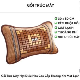 (HÀNG LOẠI 1, SIZE ĐẠI) Gối trúc điều hòa, gối mây hạt massage thoáng khí, cho giấc ngủ ngon và thoải mái