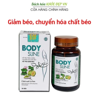 Viêm giảm cân thảo dược Body Sline chiết xuất lá sen, trà xanh, quả bứa giúp chuyển hóa chất béo, giảm béo Chai 30 viên