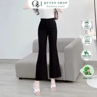 Quần Tây Ống Loe Nữ 1 Cúc Cạp Cao Tôn Dáng_QS Quyen Shop