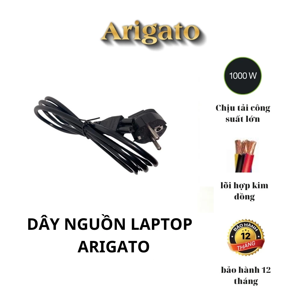 Dây nguồn sạc laptop - Cáp nguồn kết nối điện 220v tới cục sạc laptop