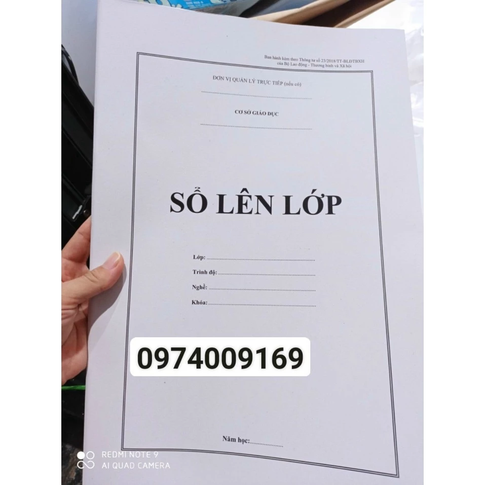 Sổ lên lớp theo thông tư 23/2018 (10 quyển)