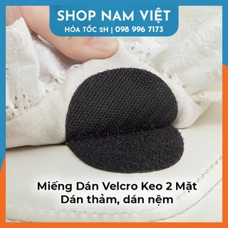 Set 10 Miếng Dán Velcro Tròn Kèm Keo 2 Mặt, Cố Định Thảm, Dán Nệm Sopha, Ra Trải Giường