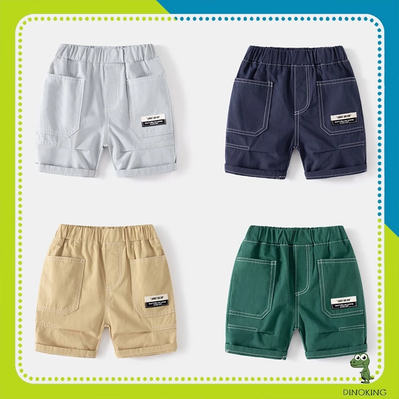 Quần đùi bé trai DINOKING Quần short kaki cho bé trai túi hộp mùa hè Quần sooc ngố trẻ em 2 - 8 tuổi QS12