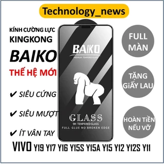 Kính cường lực Baiko Vivo Y18 Y18s Y19 Y17s Y17 Y16 Y15S Y15A Y15 Y12 Y12S Y11 cao cấp