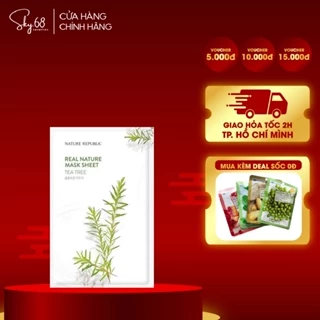 Mặt Nạ Cấp Ẩm, Giảm Mụn, Se Khít Lỗ Chân Lông Nature Republic Real Nature Mask Sheet 23ml - Tea tree