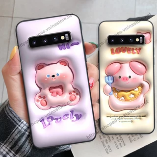 Ốp lưng Samsung S10 / S10 5G / S10 Plus / S10+ / S10e heo vàng, gấu dâu lotso xinh xắn cute giá rẻ