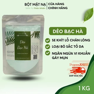 Bột mặt nạ dẻo bạc hà nguyên chất organic handmade - bao bì mới