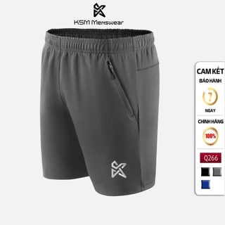 Quần Đùi Short Thể Thao Ngắn Tập Gym Nam KSM Menswear Thiết Kế Túi Xéo Dây Khóa Poly Phù Hợp Chạy Bộ, Bơi Lội Q266