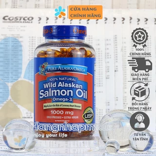 Viên dầu cá hồi Pure Alaska Omega 3 Wild Salmon Oil 1,000MG của Mỹ