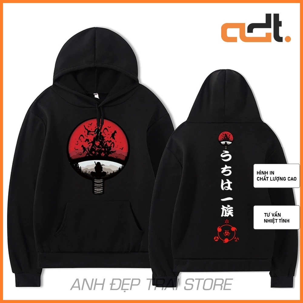 BST ÁO NARUTO HOODIE HÌNH AKATSUKI UCHIHA, SASUKE , NARUTO ANIME KÈM QUÀ TẶNG 💖