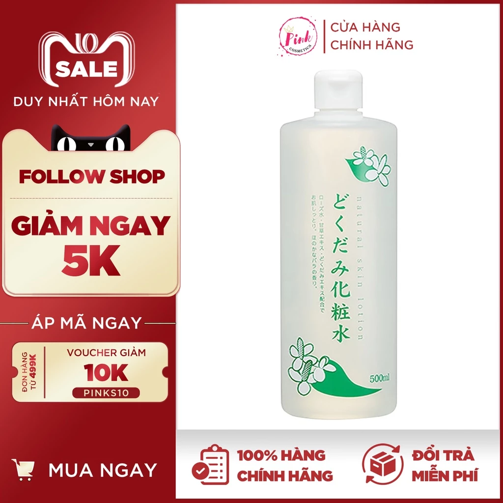 Nước hoa hồng lotion toner diếp cá Nhật Bản Dokudami ngăn ngừa mụn 500ml