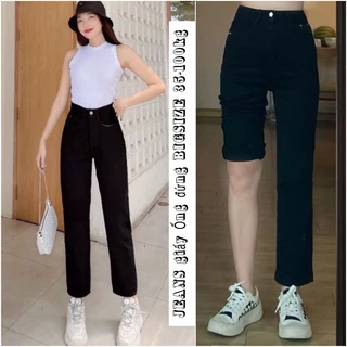 [FUll size 35-100kg] Quần Jeans Giấy Ống Đứng CO GIÃN Cạp Cao (Mã  56)  Chất bò giấy co giãn 4 chiều, loại đẹp