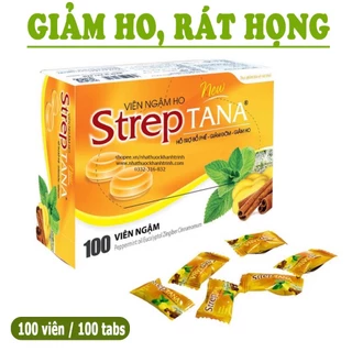 (100 viên) Viên ngậm StrepTana Tanaphar giảm ho, đau rát họng - chính hãng