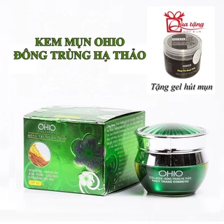 Kem OHIO Đông Trùng Hạ Thảo mụn trắng da xóa thâm liền Sẹo cân bằng độ ẩm 20g + tặng gel hút mụn than tre