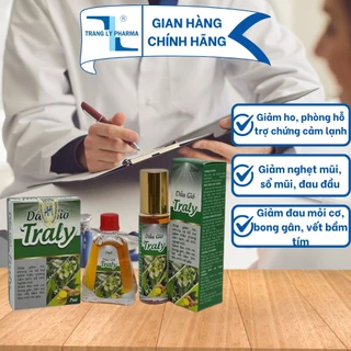 Dầu Gió Traly giảm ho, hỗ trợ triệu chứng cảm lạnh, sổ mũi, nghẹt mũi, giảm đau, bong gân, vết bầm tím Trang Ly Pharma