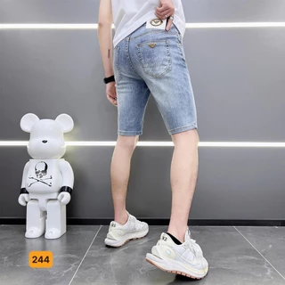 Quần short jean nam rách màu xanh chất bò - quần short jean nam co giãn thời trang cao cấp Luty_shop90 ms215