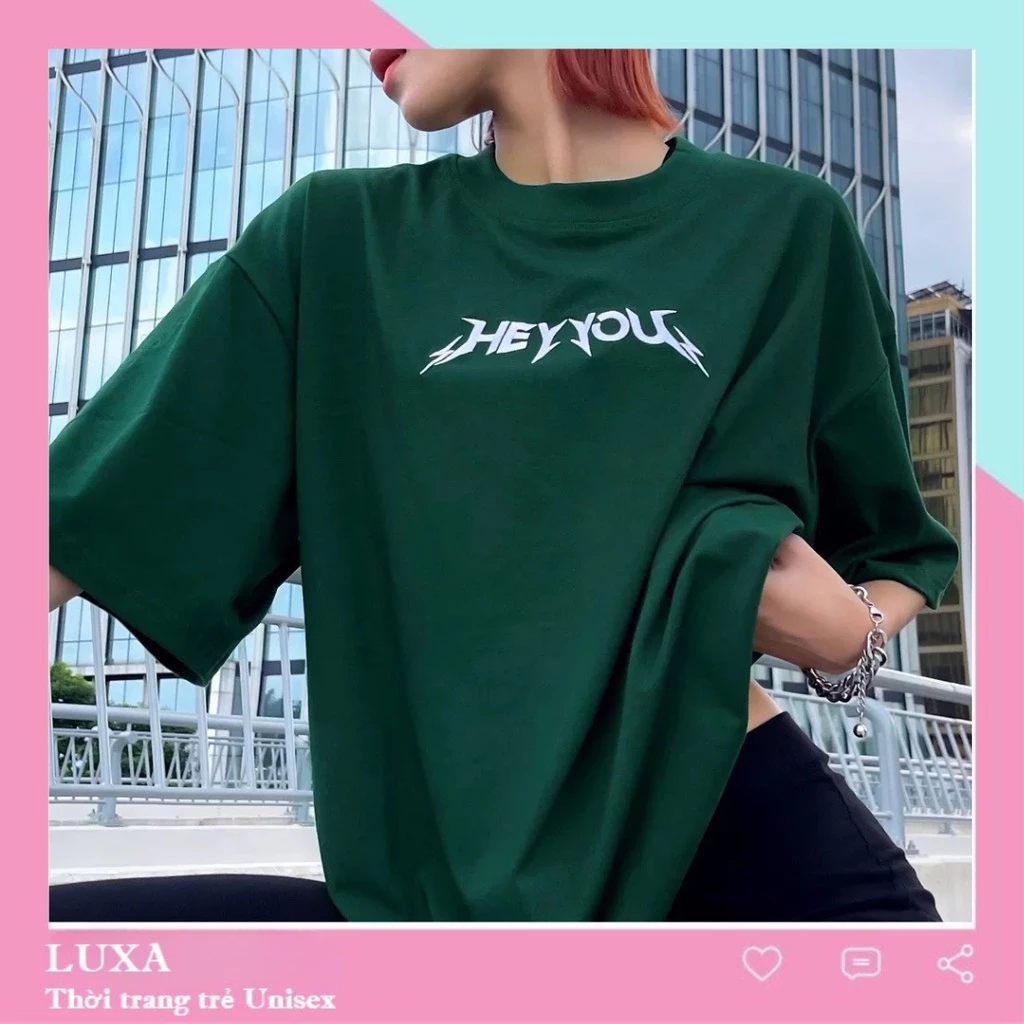 Áo thun tay lỡ unisex HEYYOU, Áo phông nam nữ form rộng ulzzang