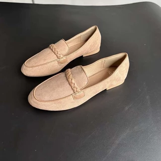 Giày bệt nữ Novo 🌈 Giày Loafer nữ da lộn mềm xuất dư 0223
