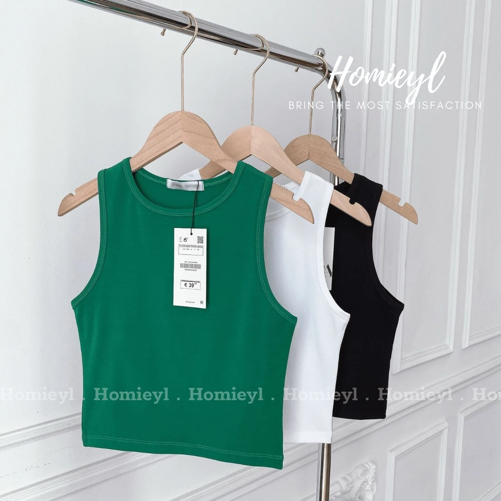 Áo tank top nữ ôm body cao cấp Homieyl, áo croptop ba lỗ nữ tập gym cotton co giãn H206A