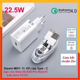 [BH 12 THÁNG] Bộ Sạc Nhanh Xiaomi Redmi 18w, 22.5w, Củ Sạc Nhanh Chân Dẹt, Tròn, Cáp Sạc Chân Typec,Micro.