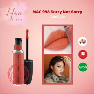 Son kem lì MAC 998 Sorry Not Sorry Màu Cam Cháy siêu hot - Powder Kiss Liquid