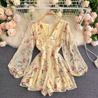 (order) Jumsuit hoa nhí tay dài (ảnh cuối ảnh thật)