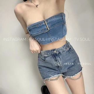 [CÓ SẴN - ẢNH THẬT TV.SOUL] Croptop Jean - Shorts Jean