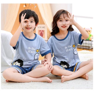 Bộ quần áo trẻ em mùa hè 14-46kg cho cả bé trai và bé gái mẫu STAR,chất cotton mềm mát