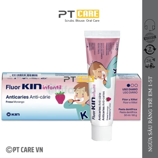 PT CARE VN | Kem Đánh Răng FLUOR KIN CHILDREN Ngừa Sâu Răng Trẻ Em 1 - 5 Tuổi 50ml/60g