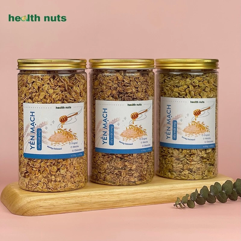 Yến Mạch Sấy Mật Ong Giòn, Yến mạch ăn liền thơm giòn bùi ngon chính hãng HealthNuts